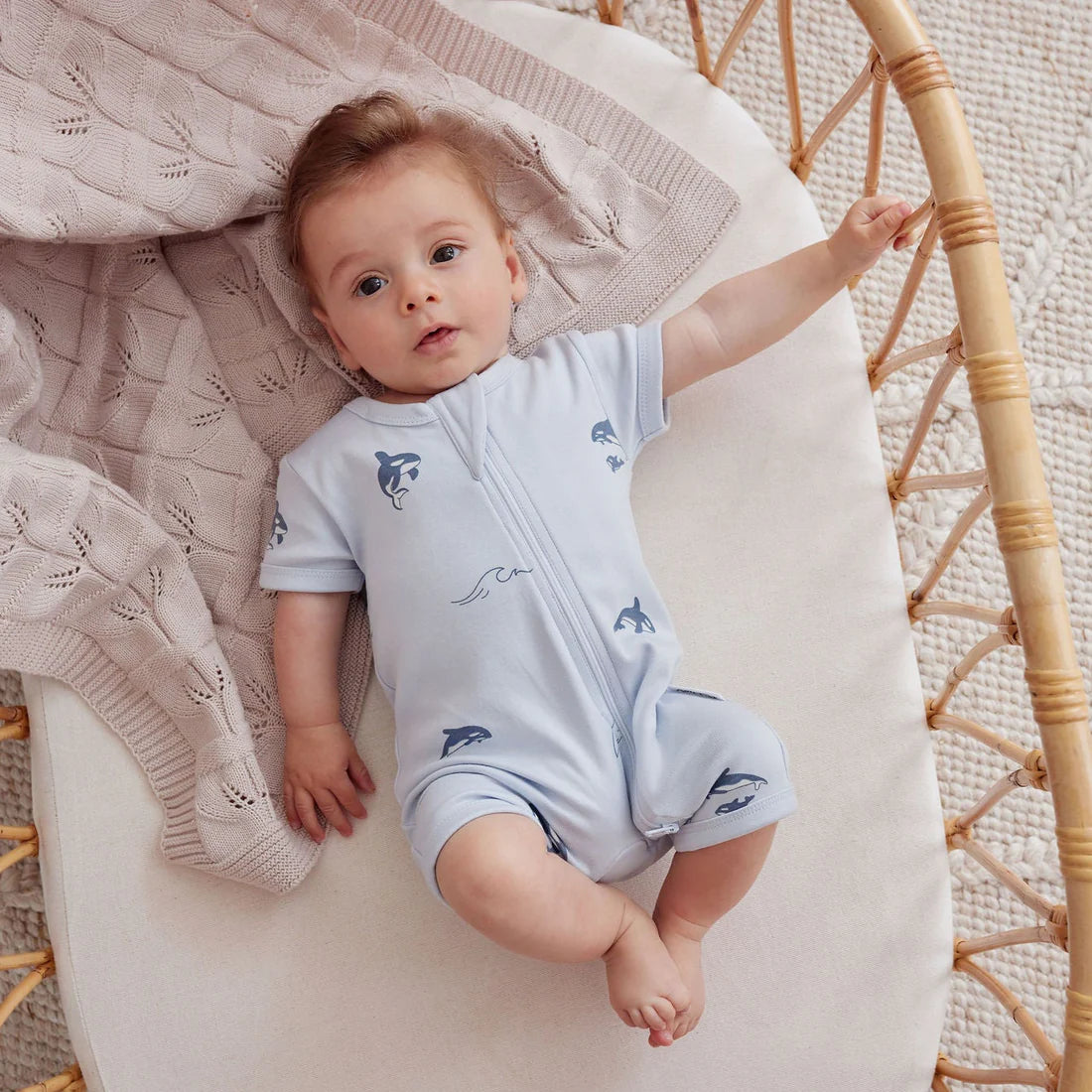 Aster & Oak - Eucalptus Stripe Knit Romper (AOS25)