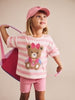 Huxbaby Pink Rib Bike Shortie - Strawberry