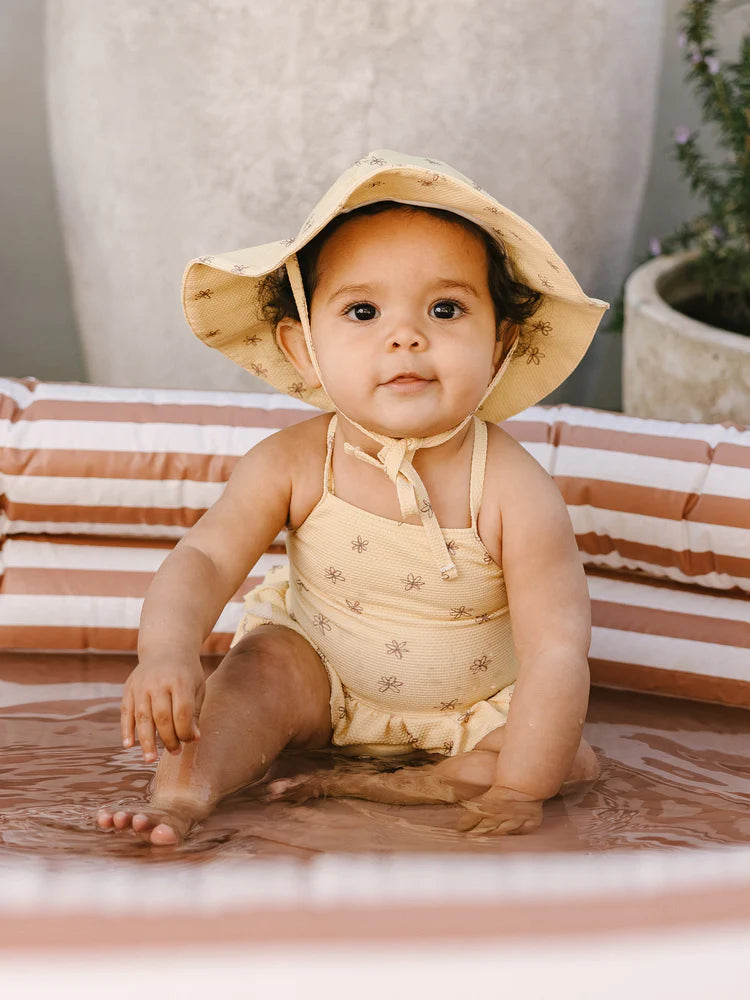 Yellow Blossom Ruffled OnePiece Swimsuit Laurie Claire Kids