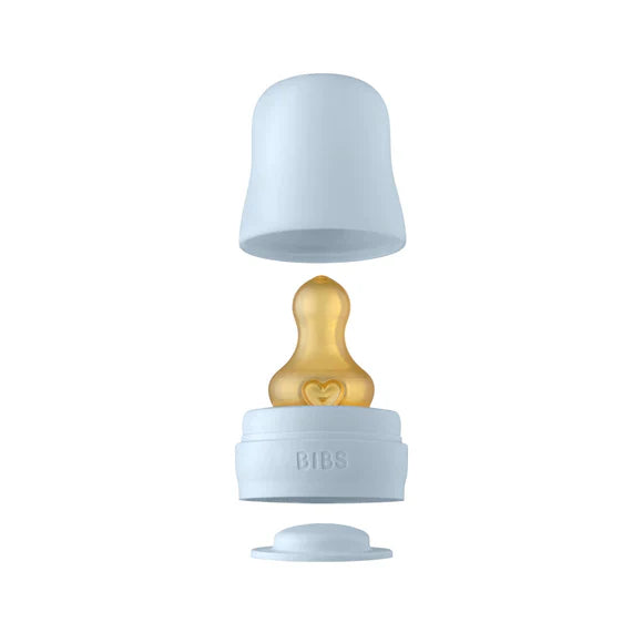 Bibs 225ml Glass Bottle Set - Baby Blue