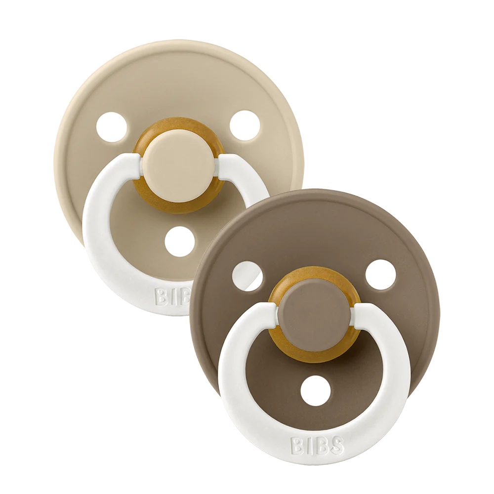 Bibs Pacifier 2 pack - Vanilla/Dark Oak NIGHT GLOW