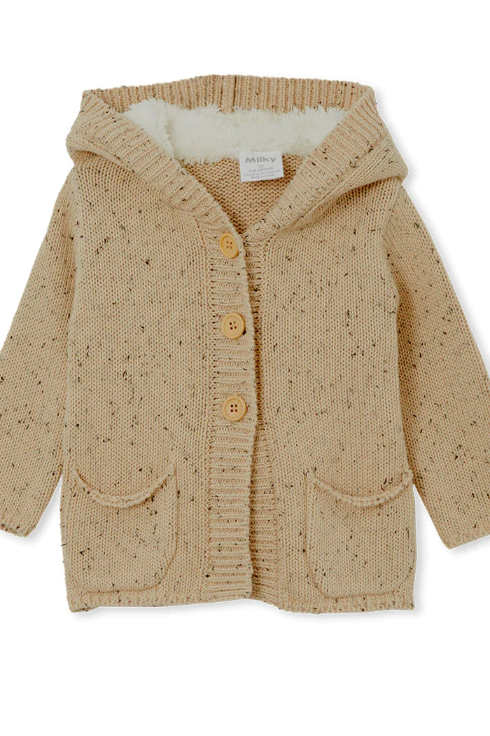 Milky Baby Knit Hooded Jacket