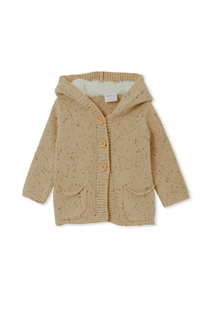 Milky Baby Knit Hooded Jacket