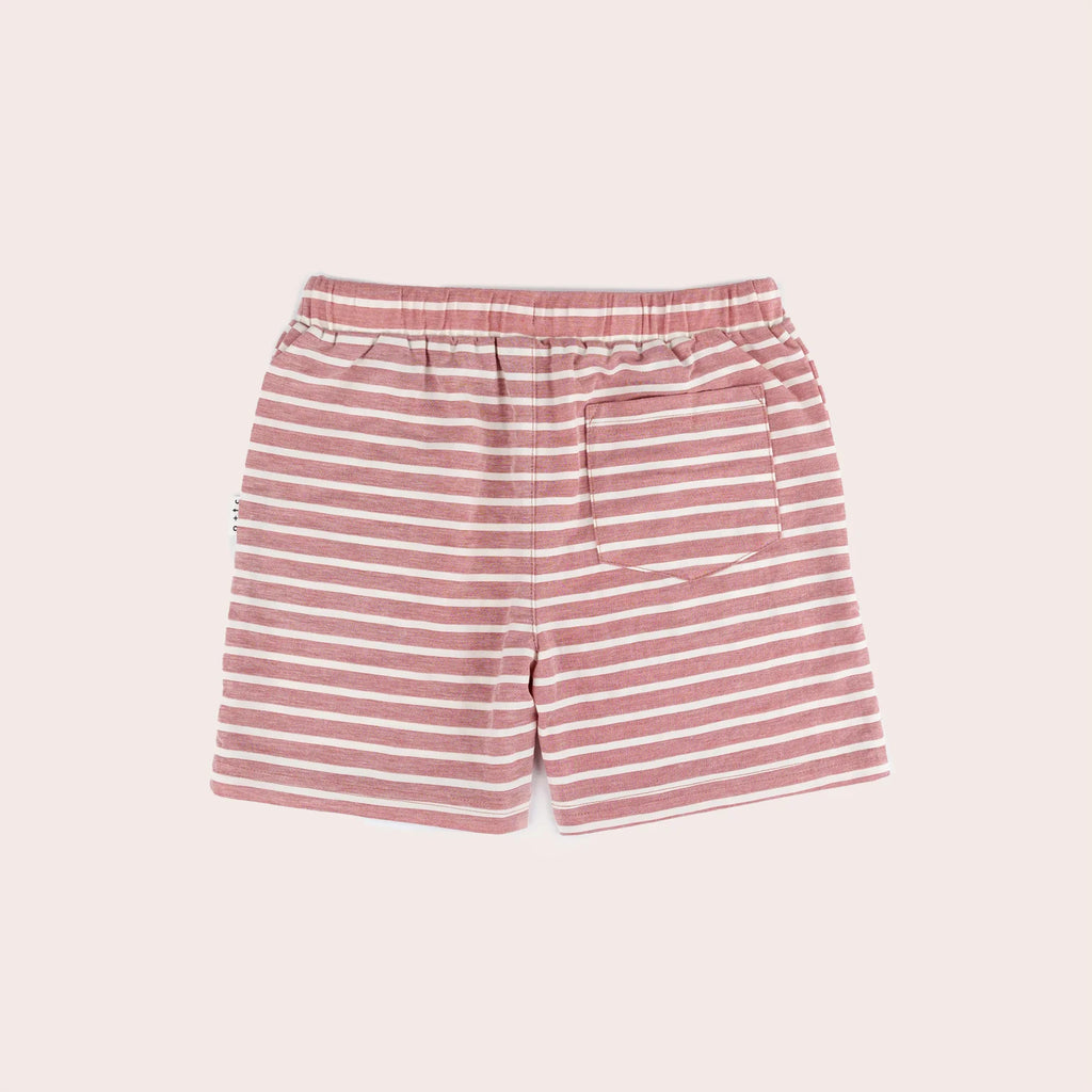 Olive and The Captain Relaxed Mid Shorts - Coral Stripe