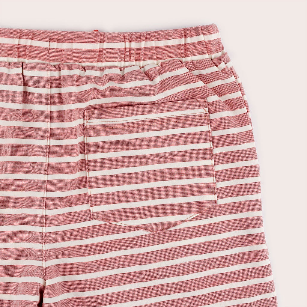 Olive and The Captain Relaxed Mid Shorts - Coral Stripe