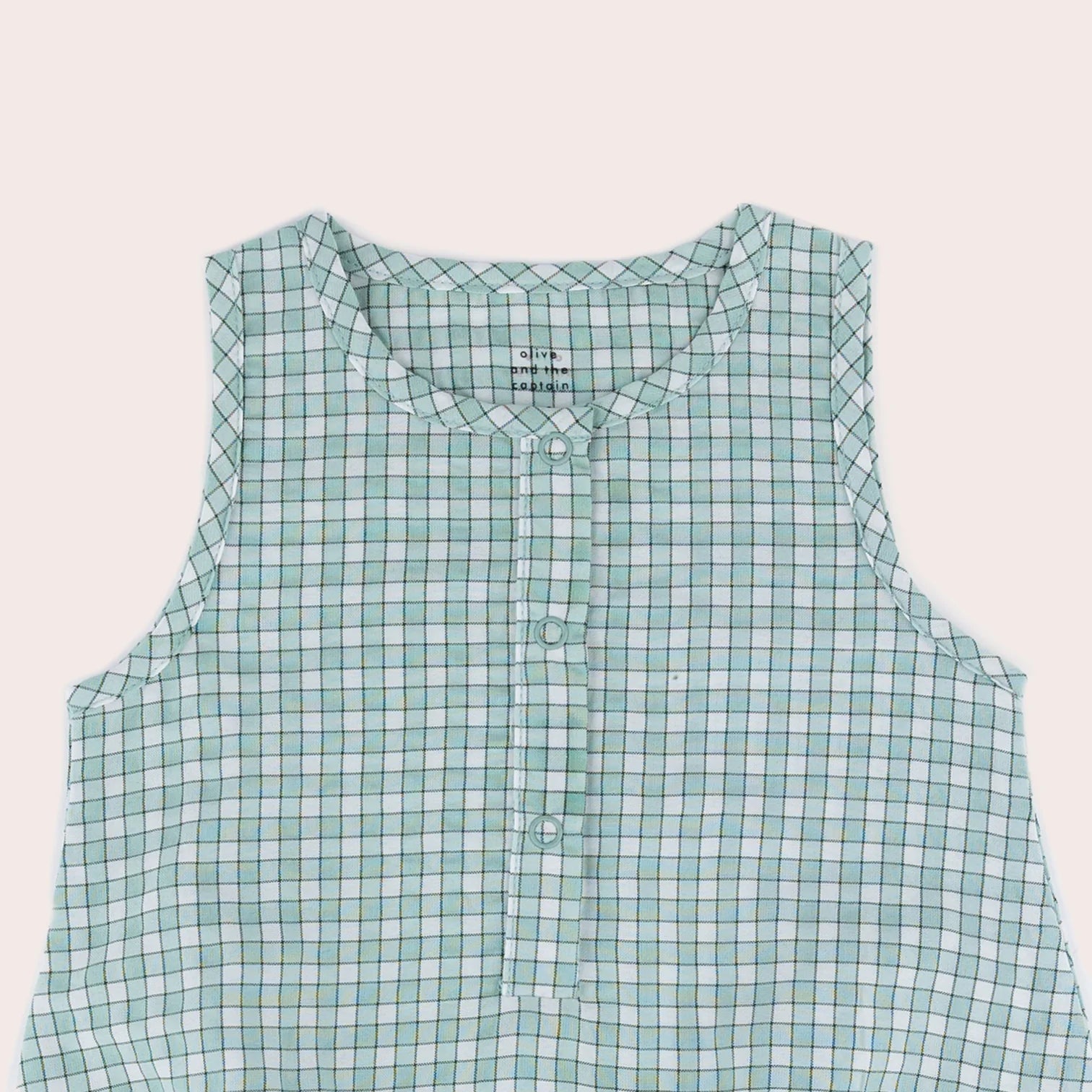 Olive and The Captain Picnic Bubble Romper - Green Check