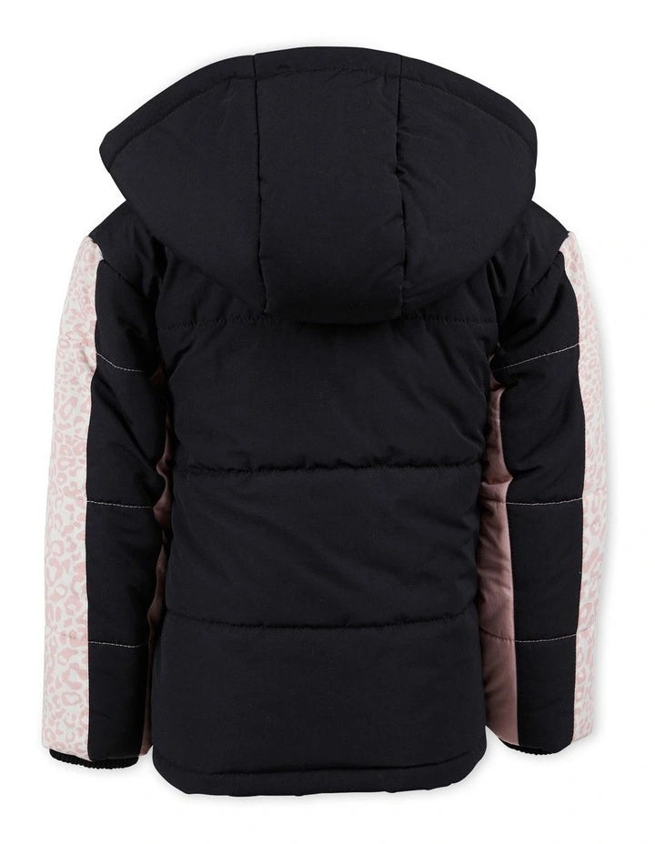 Eve Girl Base Panelled Puffer - Multicoloured