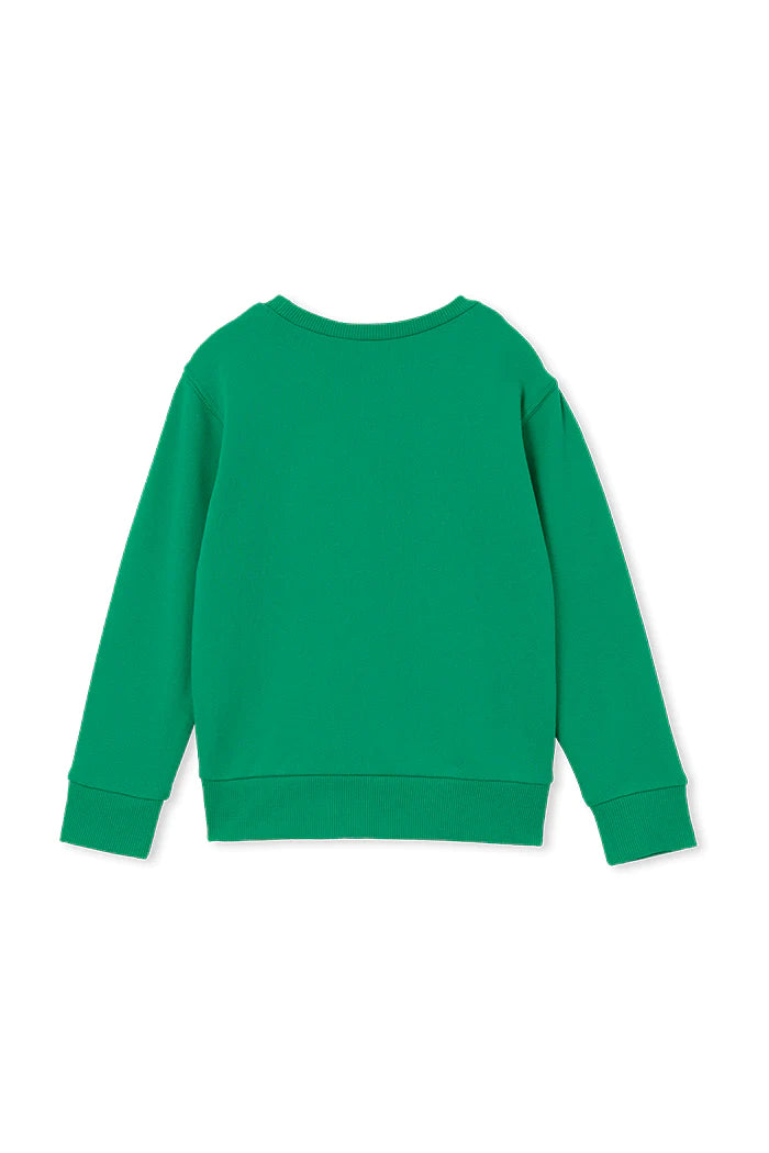 Milky Tiger Fleece Sweat - Vivid Green