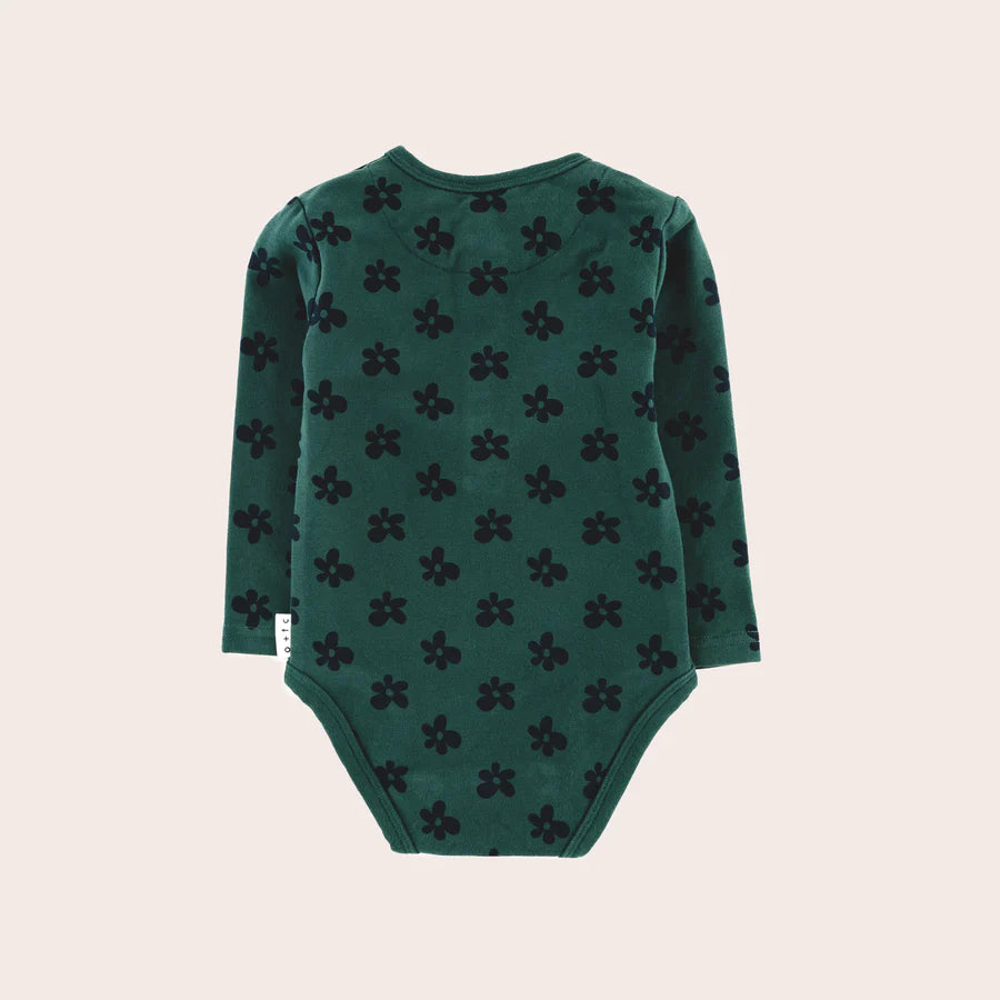 Olive and The Captain Flower Long Sleeve Bodysuit - Night Meadow