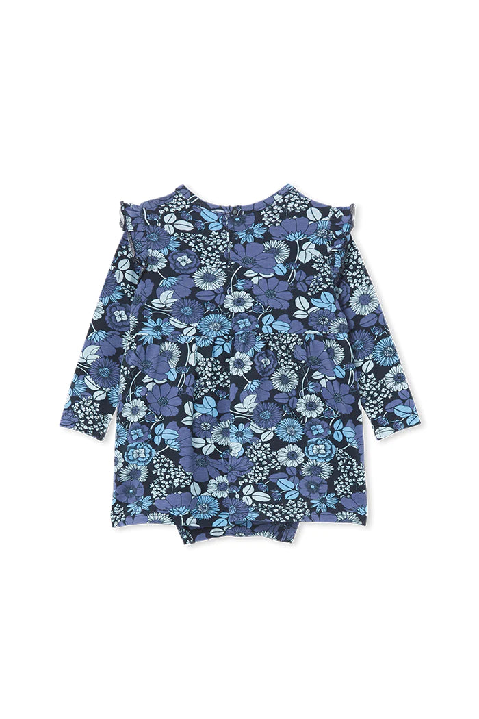 Milky Indigo Frill Baby Dress