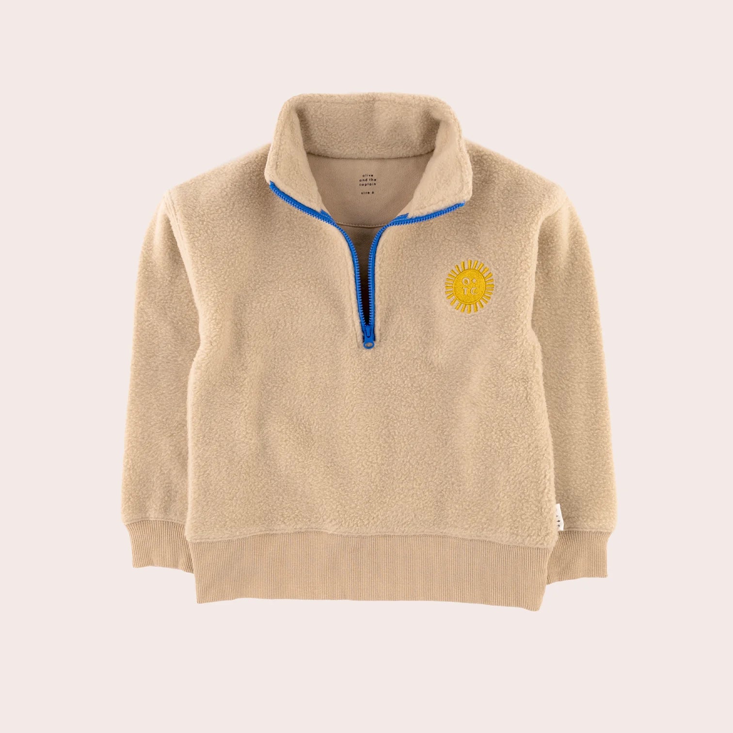 Olive and The Captain Fleeced Zip Pullover - Ecru
