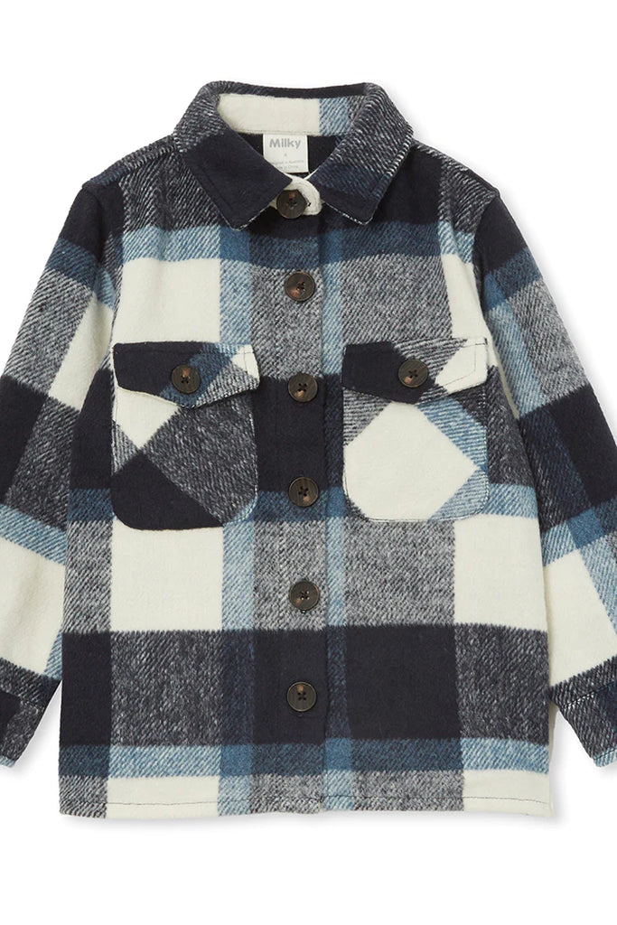 Milky Blue Check Overshirt