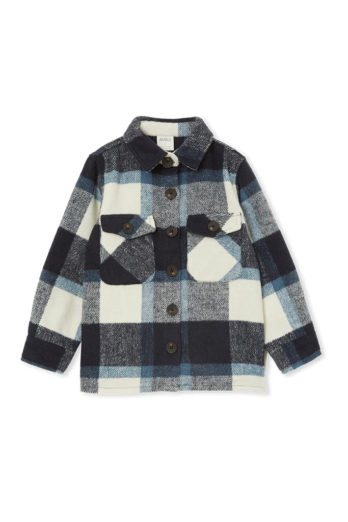 Milky Blue Check Overshirt