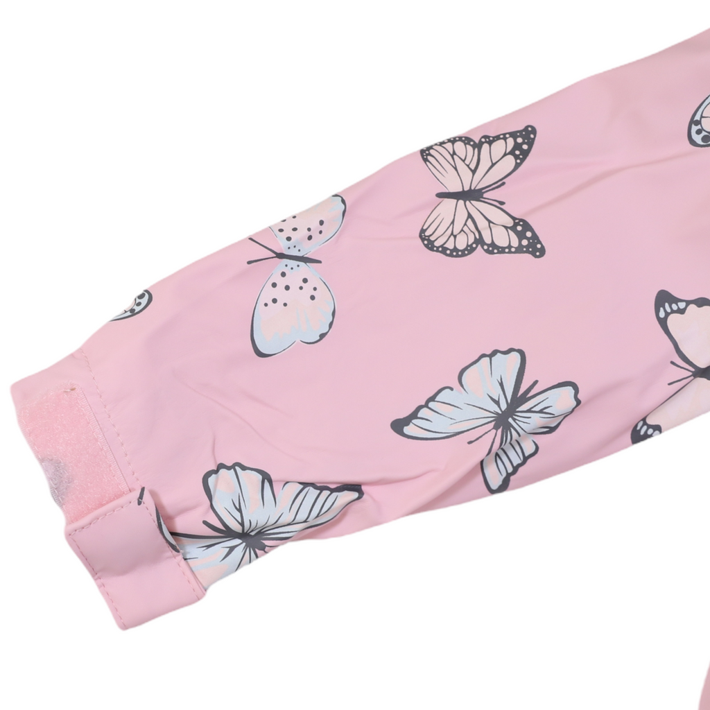 Korango Butterfly Colour Change Terry Towelling Lined Raincoat - Fairytale Pink