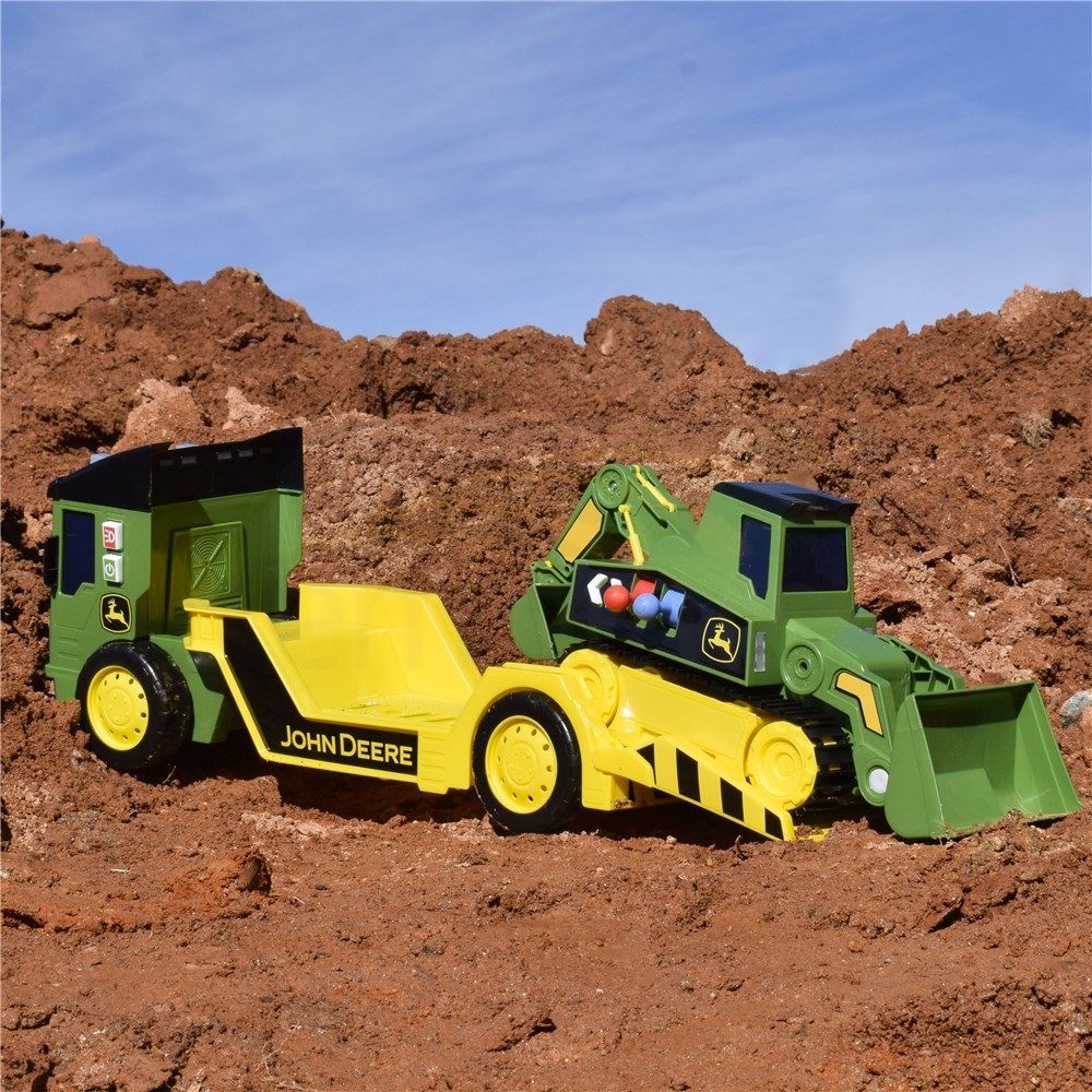 John Deere Toys John Deere 60cm Motorised Lights & Sounds 2-n-1 Mega Mover & Tracked Digger