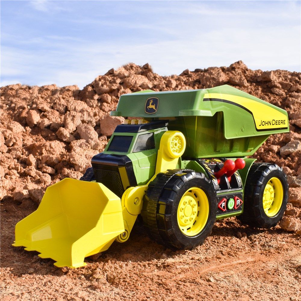 John Deere Toys John Deere 46cm Motorised Lights & Sounds 2-n-1 Dig & Dump Rig