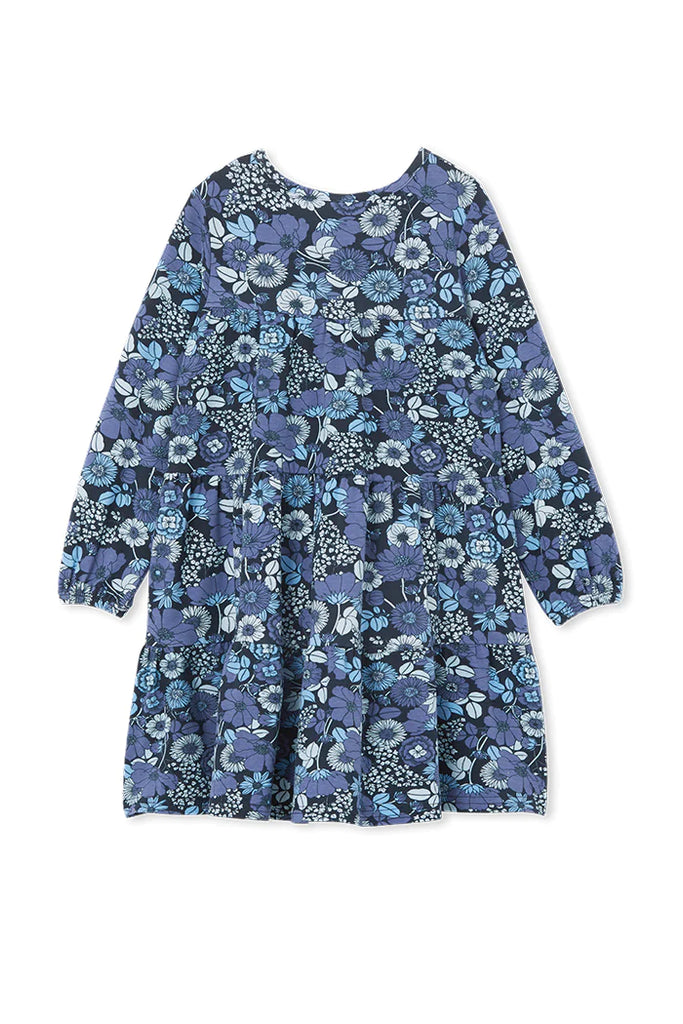Milky Indigo Tiered Dress