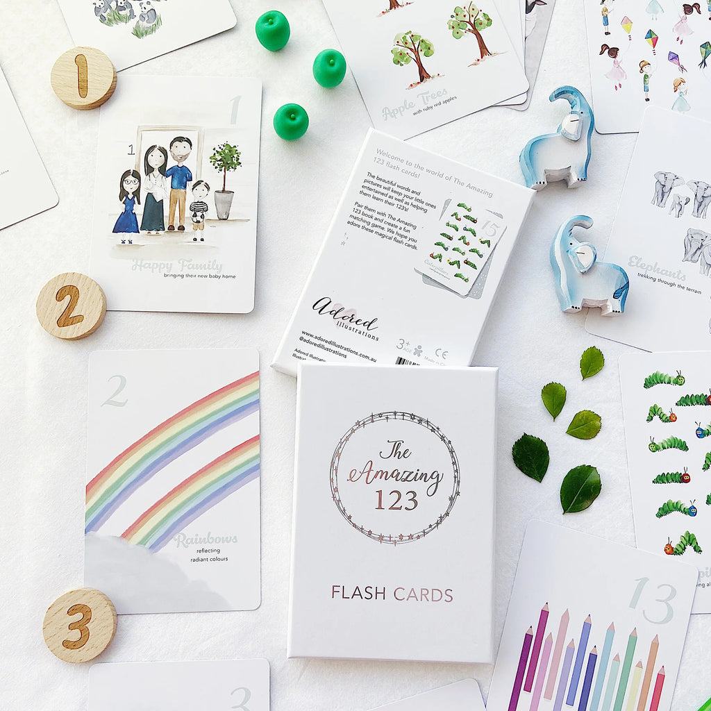 Adored Illustrations The Amazing 123 Flash Cards