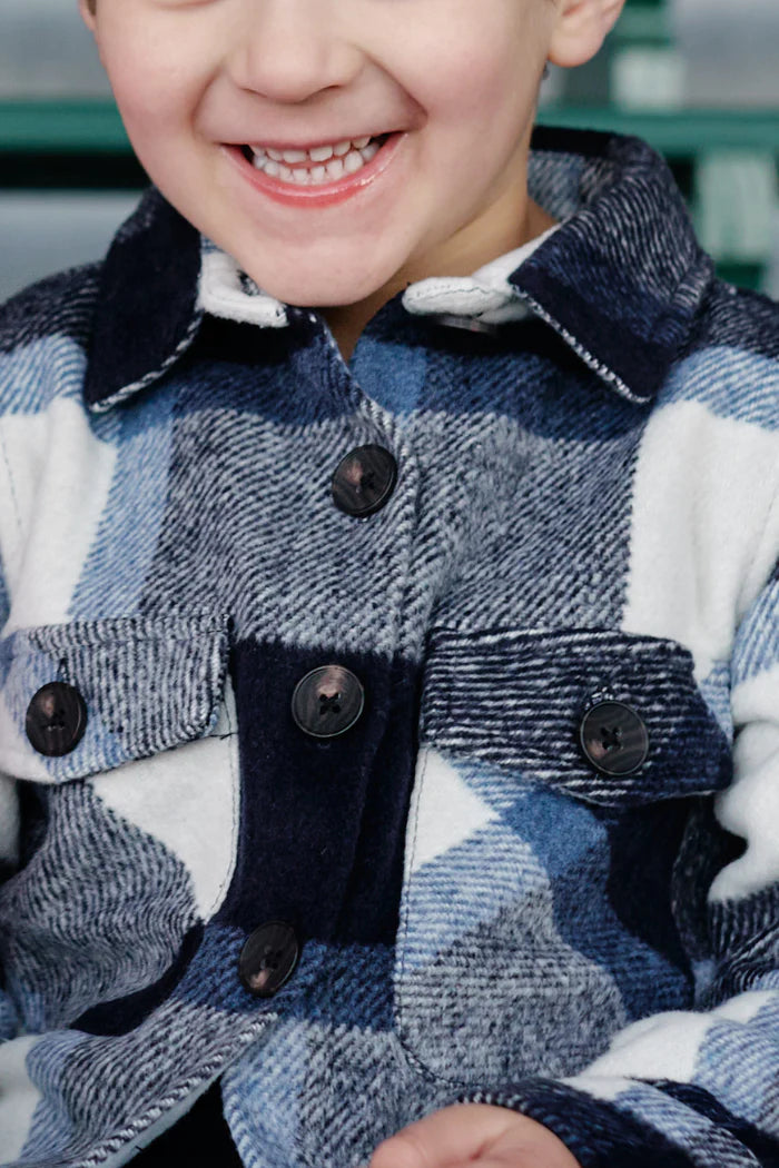 Milky Blue Check Overshirt