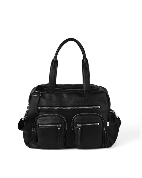 OiOi Carry All Nappy Bag - Black Dimple Vegan Leather