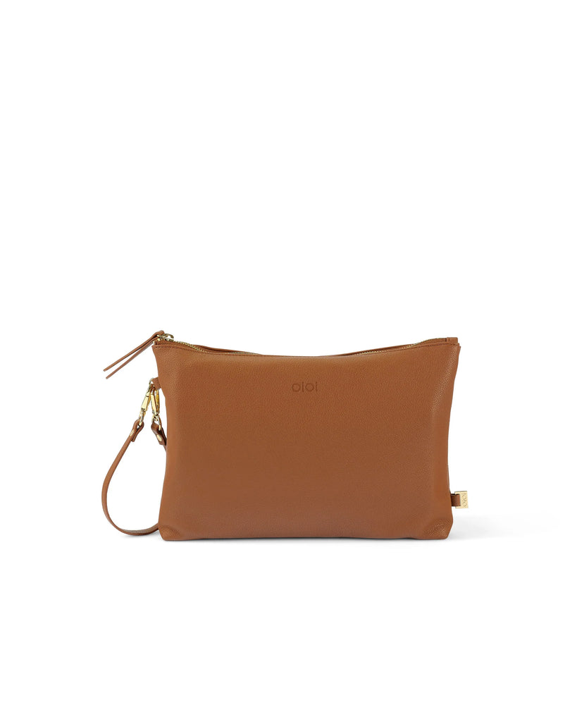 OiOi Faux Leather Nappy Changing Pouch - Chestnut