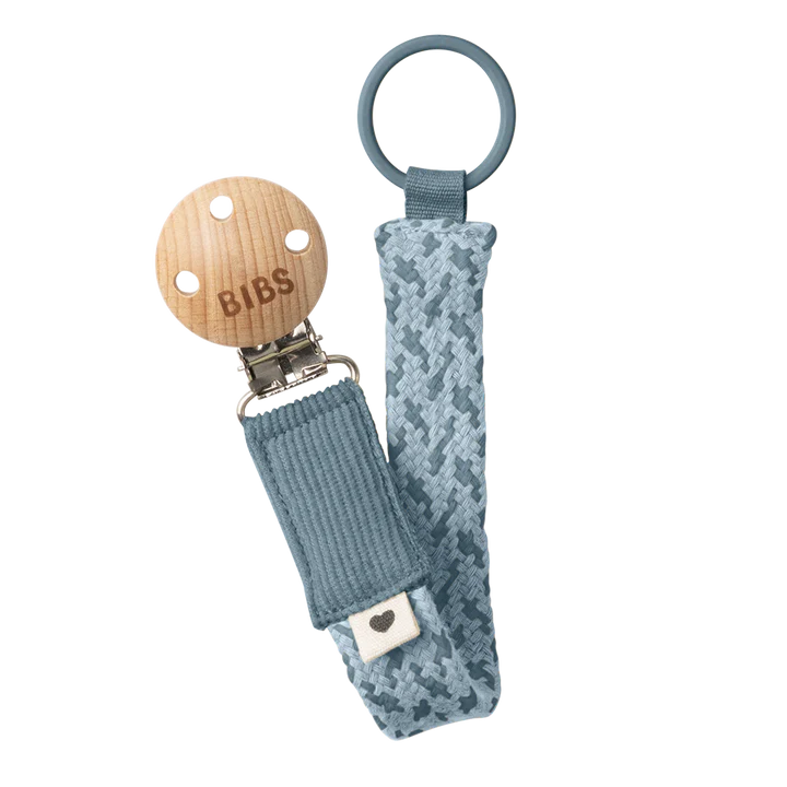 Bibs Paci Braid - Petrol/Baby Blue