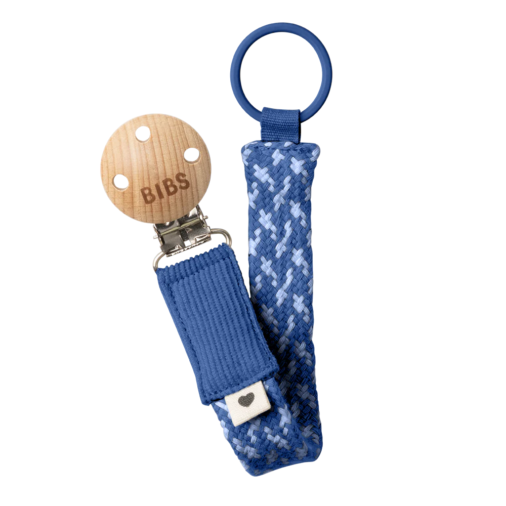 Bibs Paci Braid - Cornflower/Dusty Blue
