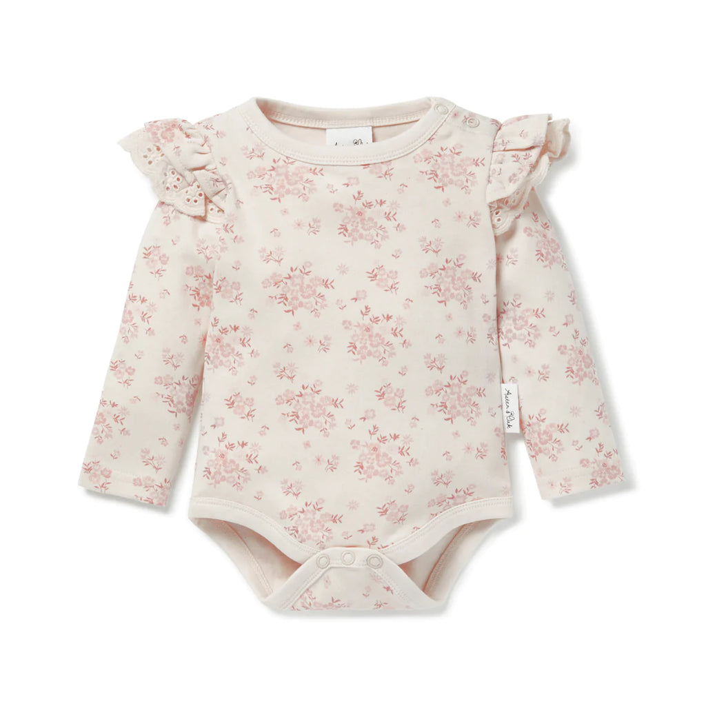 Aster & Oak Emmy Floral Flutter Onesie