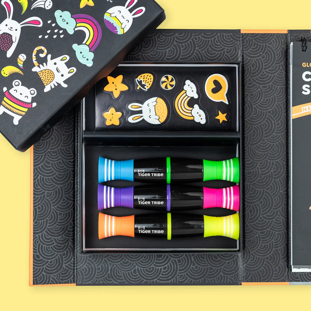 Tiger Tribe Neon Colouring Set - Glow Friends
