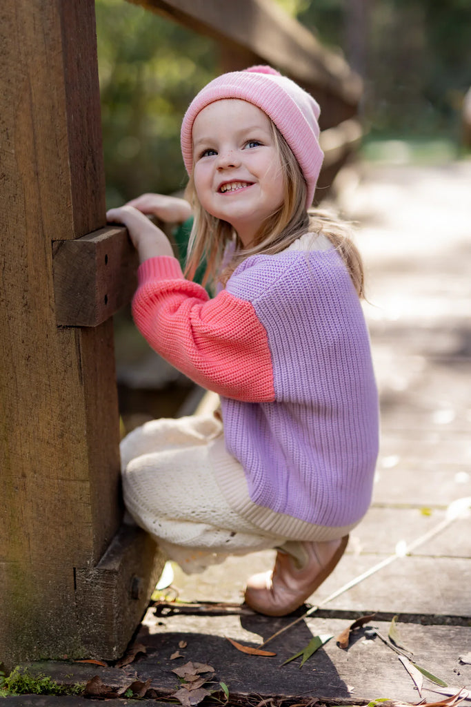 Acorn Kids Flower Power Merino Beanie - Candy