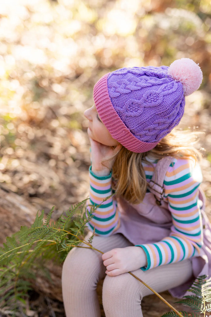 Acorn Kids August Merino Beanie - Lilac