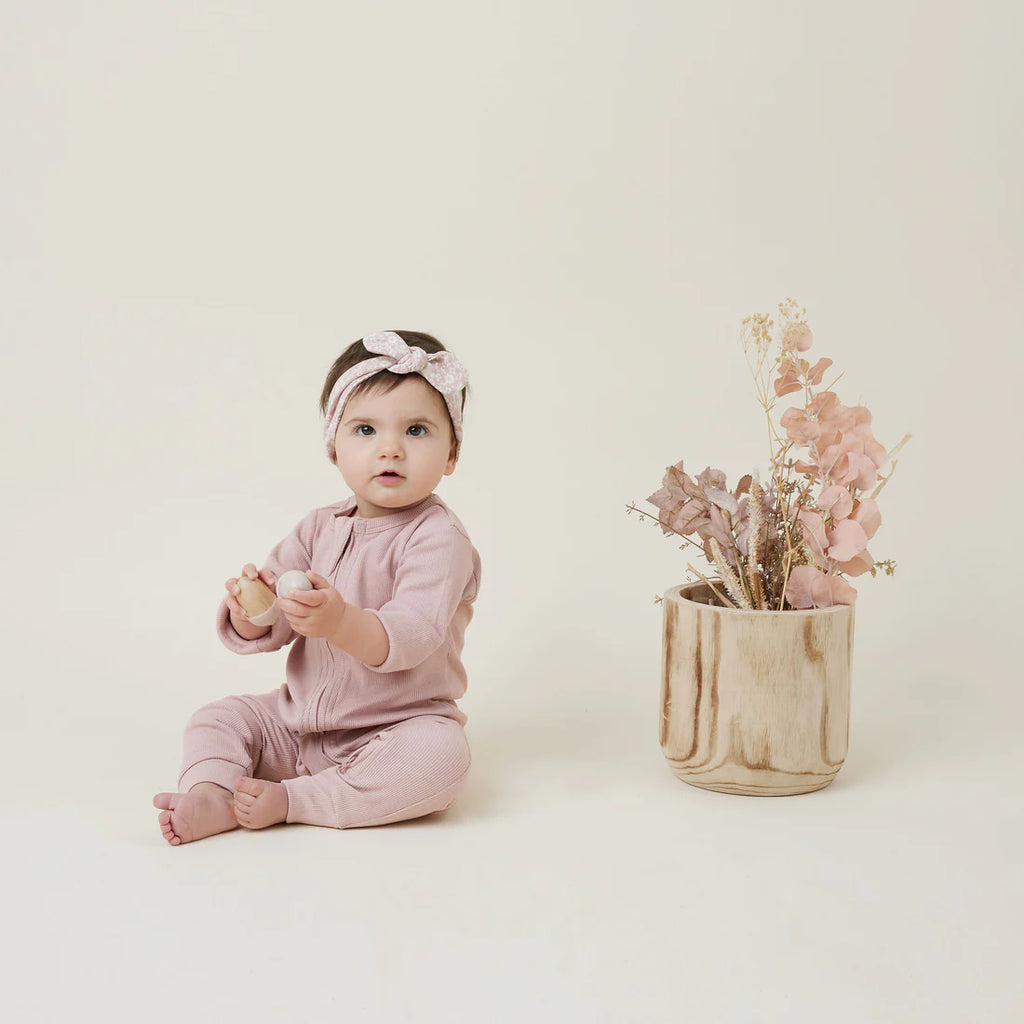 Aster & Oak Rose Rib Zip Romper