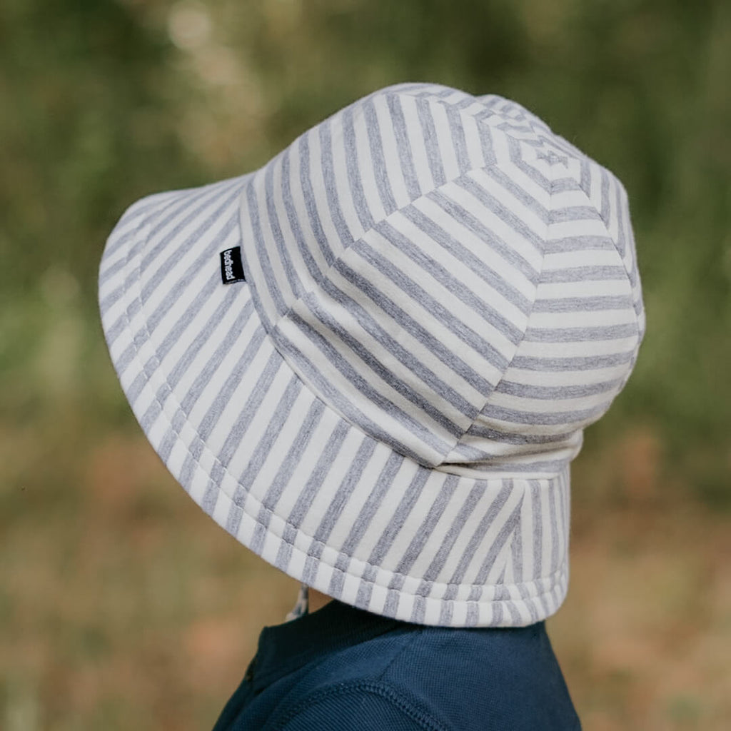 Bedhead Hats Toddler Bucket Sun Hat - Grey Stripe