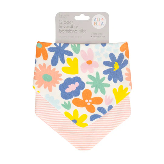 ALL4ELLA Bandana Bib 2 Pack - Bright Floral