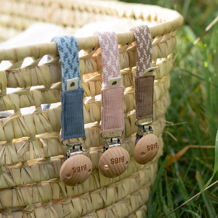 Bibs Paci Braid - Petrol/Baby Blue