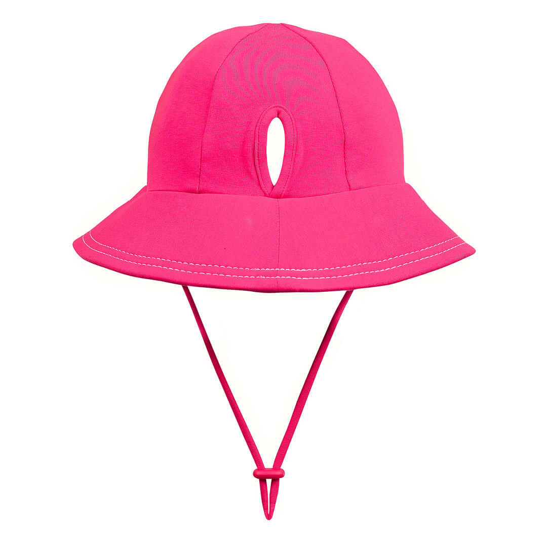 Bedhead Hats Ponytail Bucket Hat with Strap - Bright pink