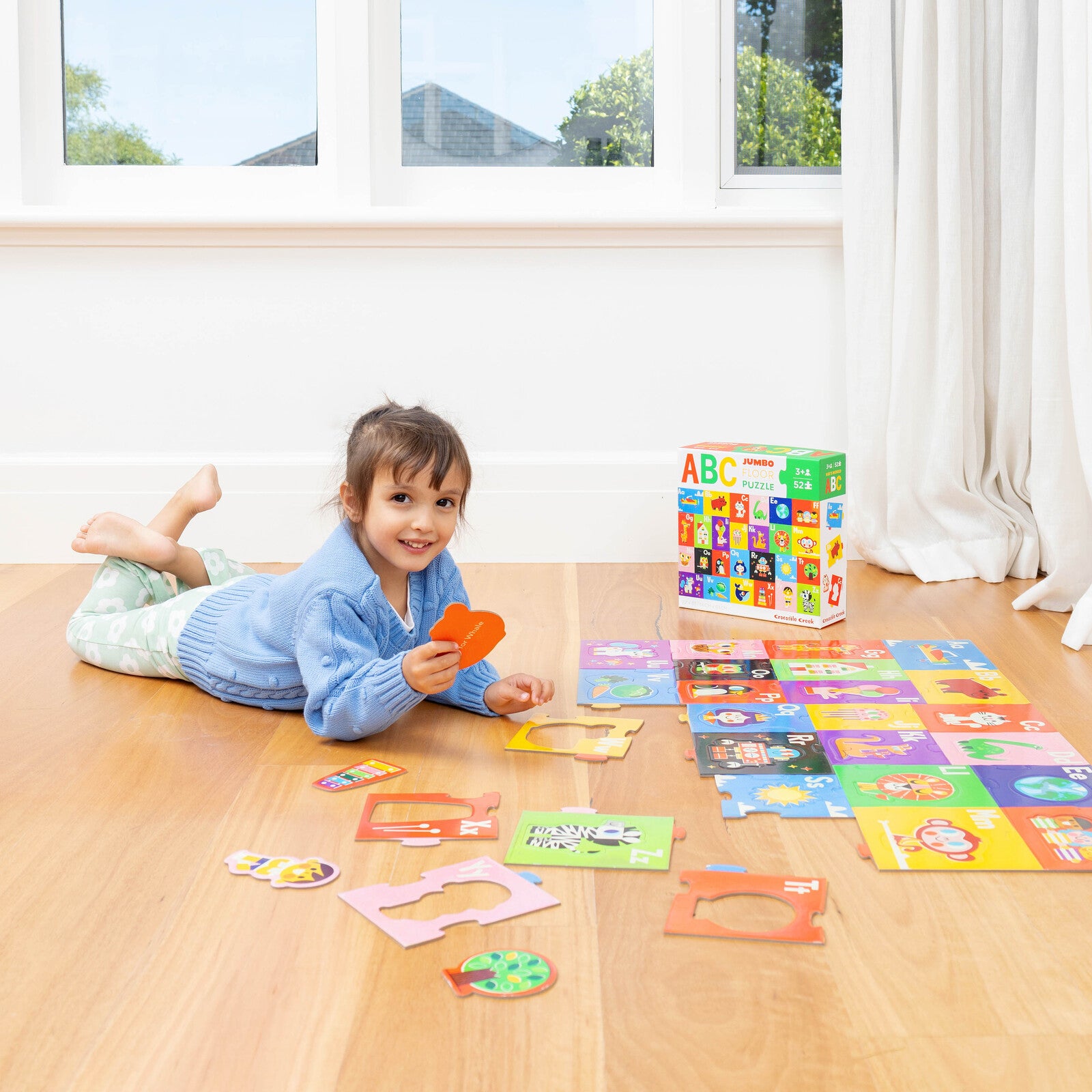 Crocodile Creek Let's Learn Puzzle 52 pc - Kids World ABC