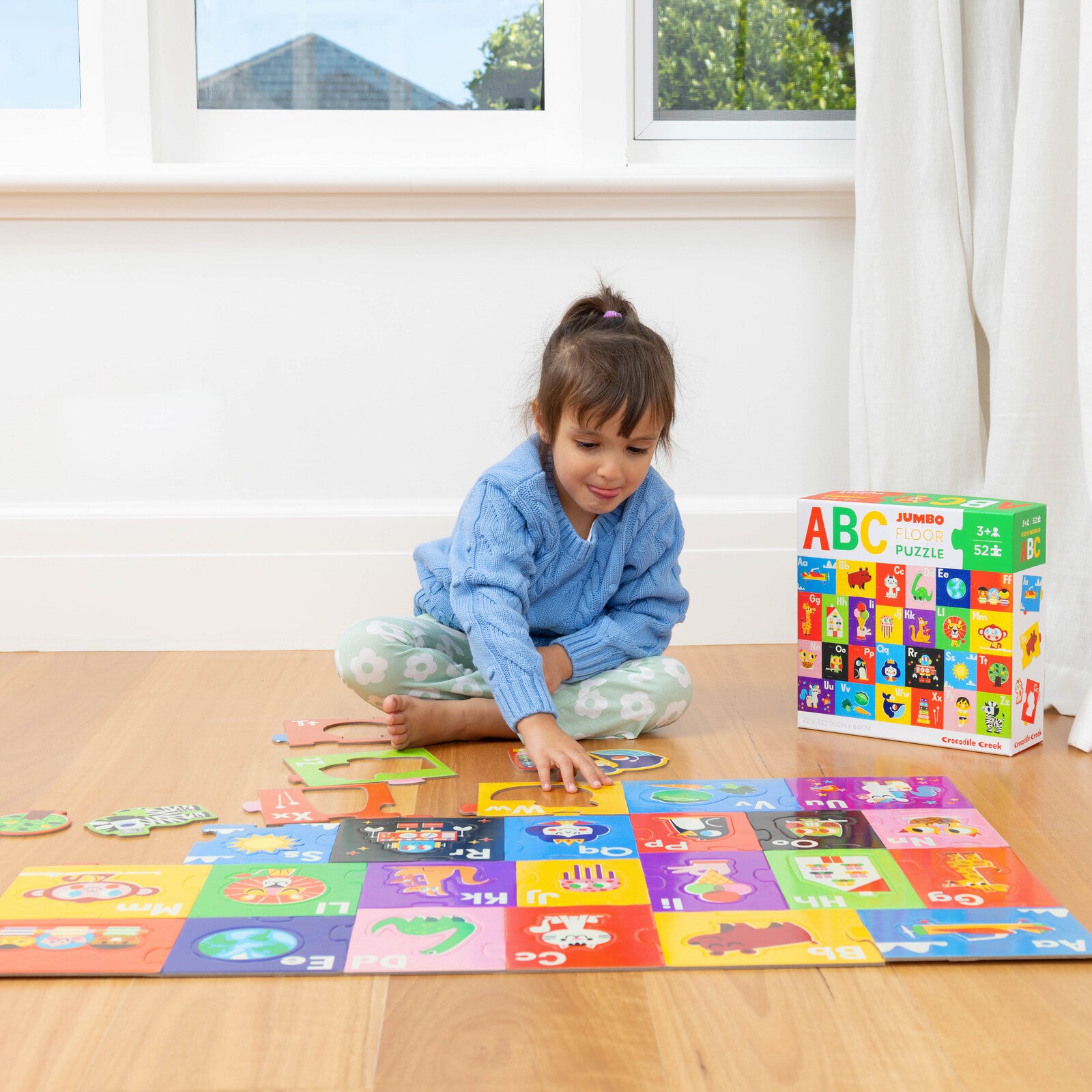 Crocodile Creek Let's Learn Puzzle 52 pc - Kids World ABC