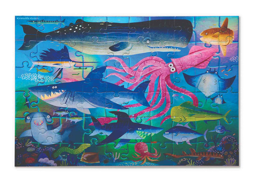 Crocodile Creek Foil Puzzle 60 pc - Shimmering Shark