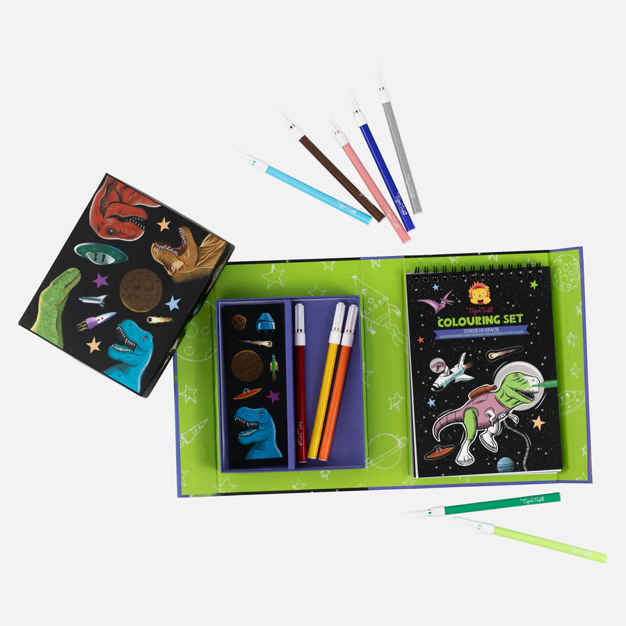 Tiger Tribe Colouring Set - Dinos In Space