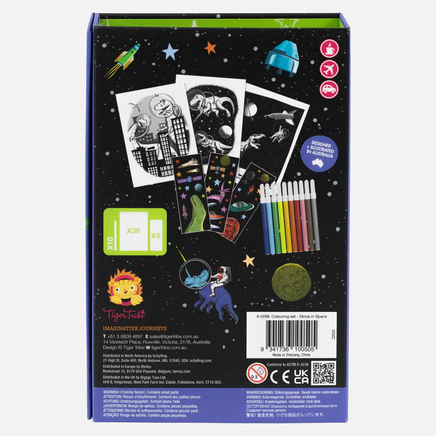 Tiger Tribe Colouring Set - Dinos In Space