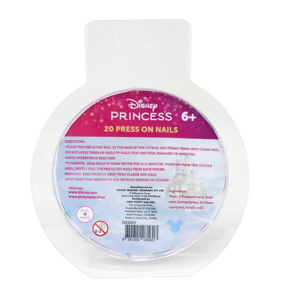 Pink Poppy Disney Princess Press On Nails