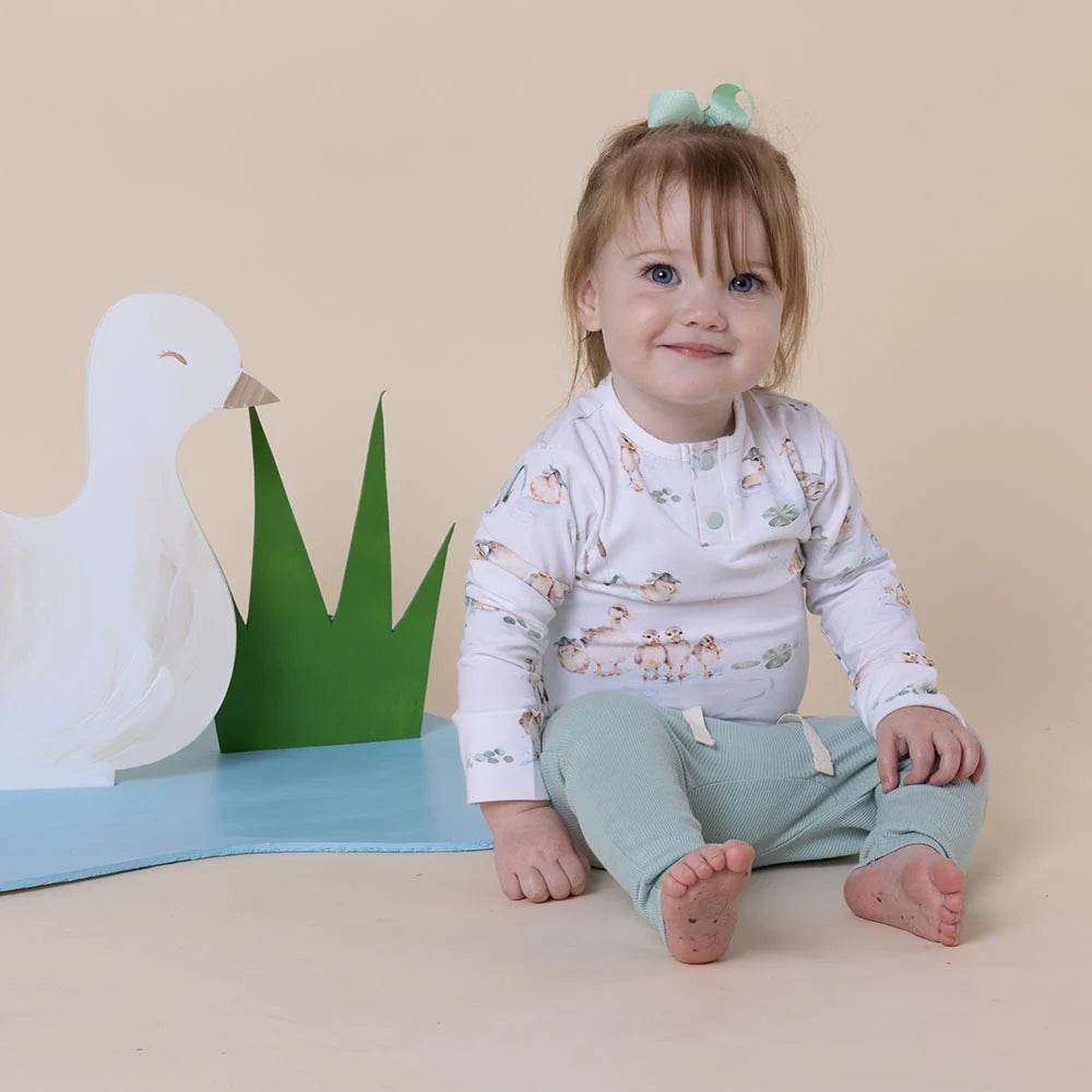 Snuggle Hunny Duck Pond Long Sleeve Organic Bodysuit