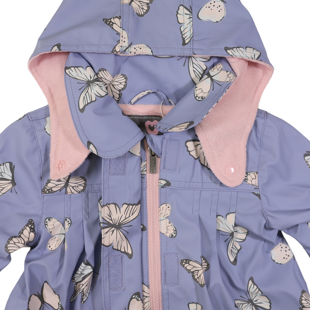 Korango Butterfly Colour Change Terry Towelling Lined Raincoat - Blue Heron
