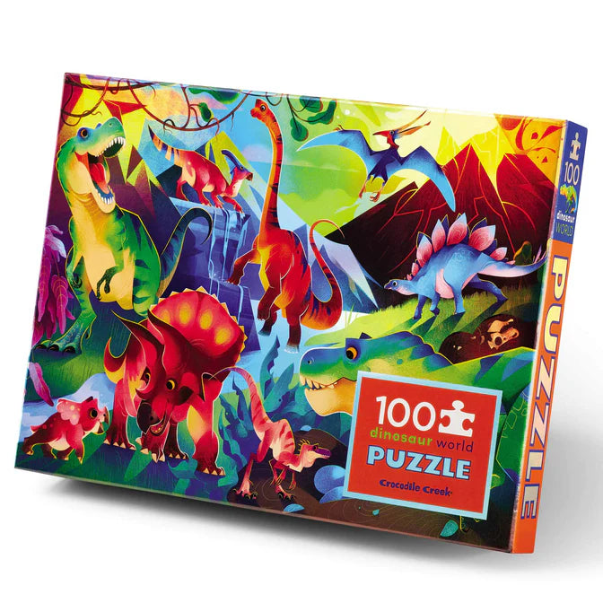 Crocodile Creek 100 Piece Holographic Puzzle - Dinosaur World