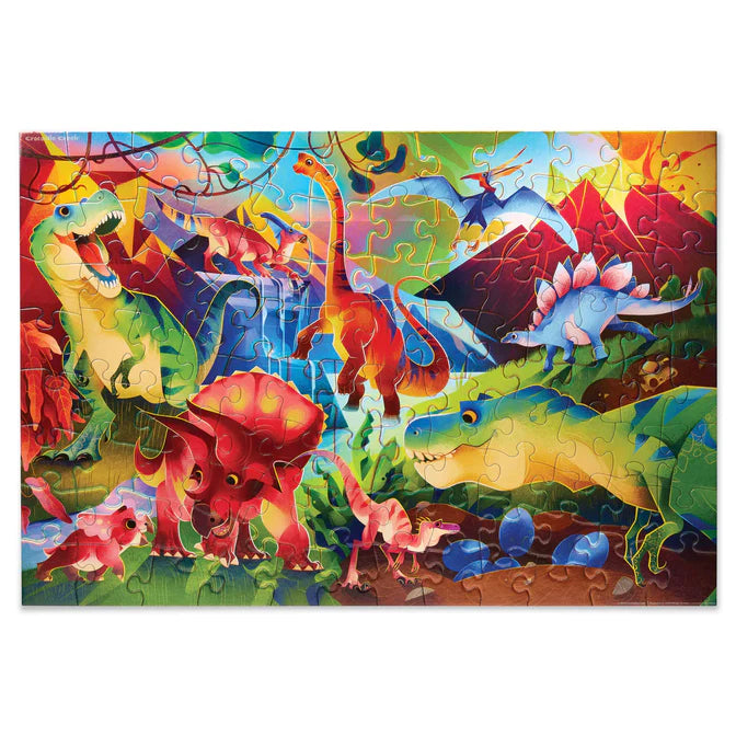 Crocodile Creek 100 Piece Holographic Puzzle - Dinosaur World