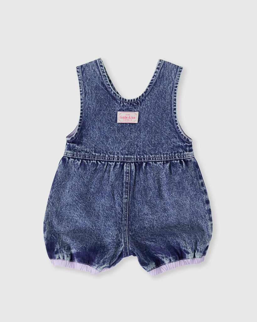 Goldie + Ace Nina Pastel Petals Denim Romper - Dark Denim