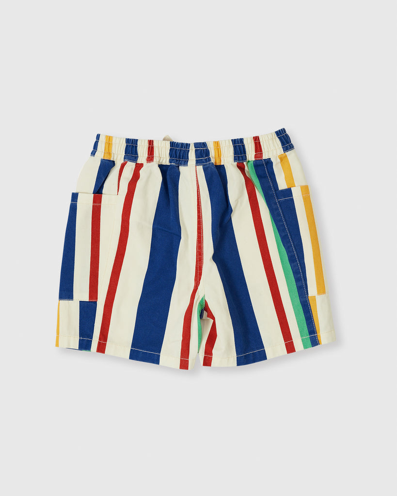 Goldie + Ace Noah Denim Pocket Shorts - 90's Bold Stripe