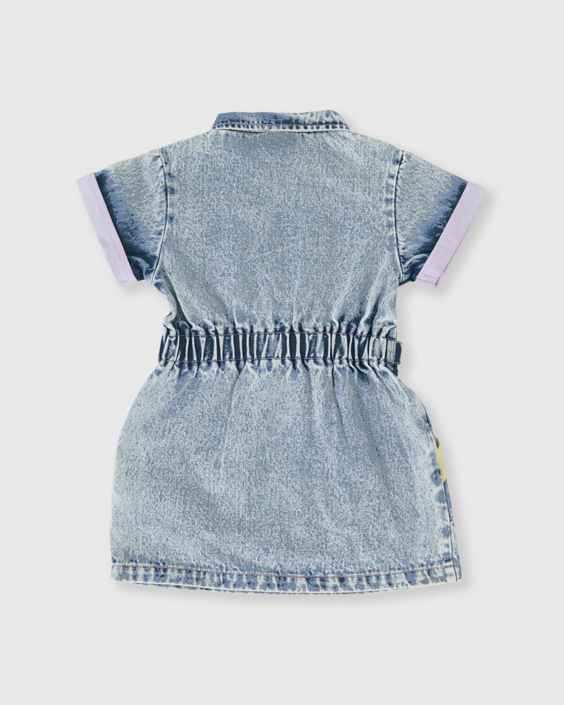 Goldie + Ace Piper Denim Belted Dress - Pastel Pop