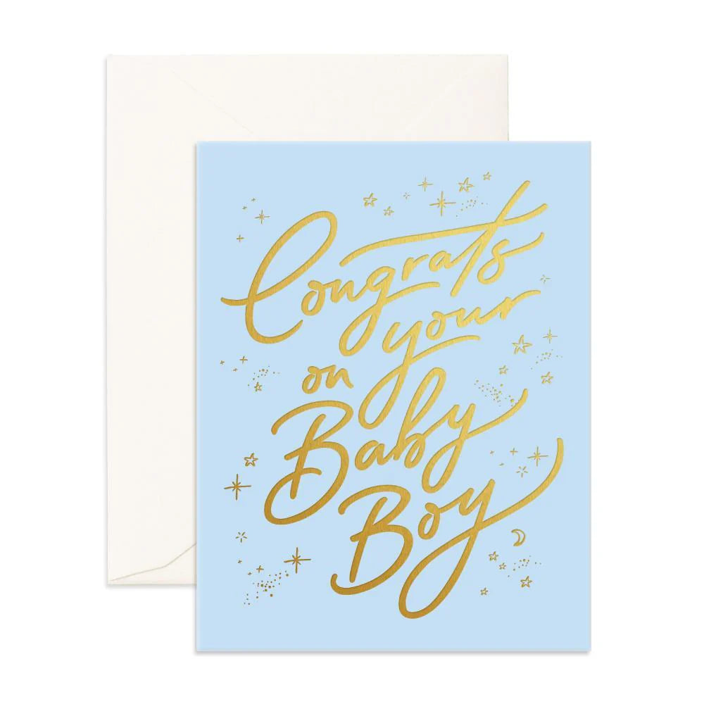 Fox and Fallow Congrats Baby Boy Greeting Card